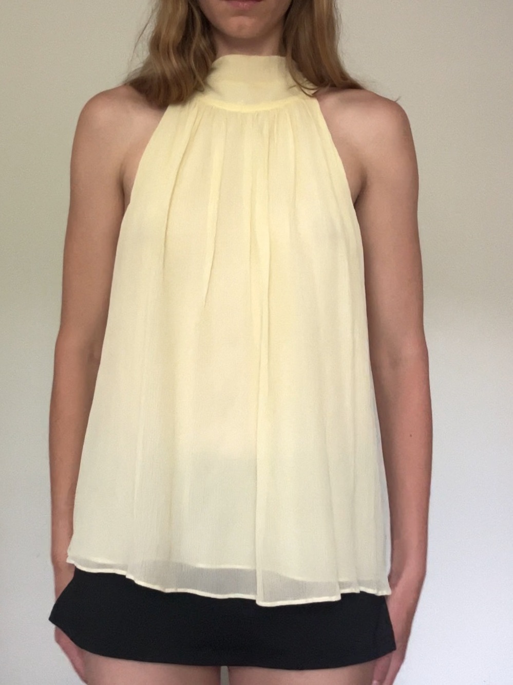 ecru Pale Yellow Halter Neck Camisole